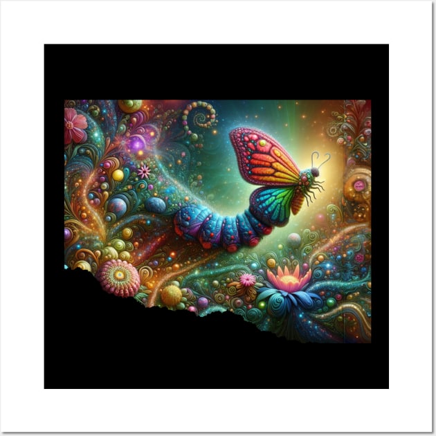 Majestic Caterpillar to Butterfly Transformation, Life continues Wall Art by DaysMoon